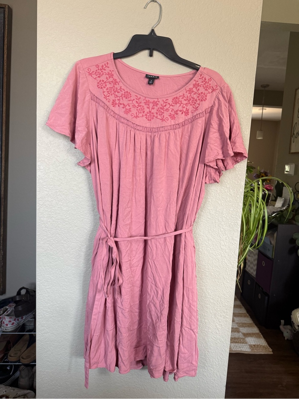 torrid Rose Pink Embroidered Yoke Top